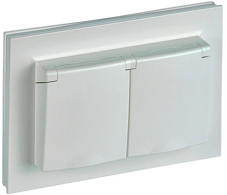BRITE Роз. 2-я с кр. 16А в сб IP44 РСбш12-3-44-БрЖ жемч. IEK BR-R26-16-44-K36-F