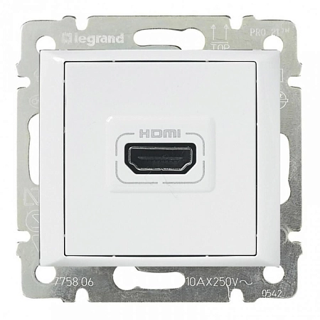 Розетка СП 1-м аудио/видео HDMI механизм (белый) Valena 770085