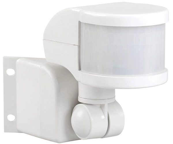 Датчик движения белый, макс. нагрузка 1100Вт, угол обзора 270°, дальность 12м IP44 (ДД 018В) LDD10-018B-1100-001 в каталоге ЮгКабель