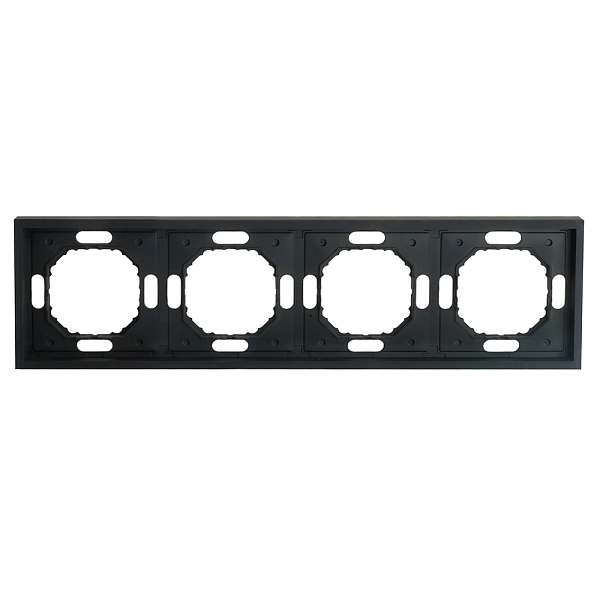 Рамка 4-местная (черный уголь) soft touch Эмили 49861 в каталоге ЮгКабель