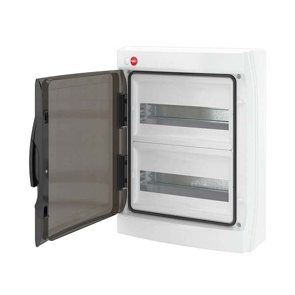 Щит настен. 24 мод. (290х420х133) IP65 серый, с клеммным блоком 63А, с дверцей, RAMbase RB24W6TGD в каталоге ЮгКабель