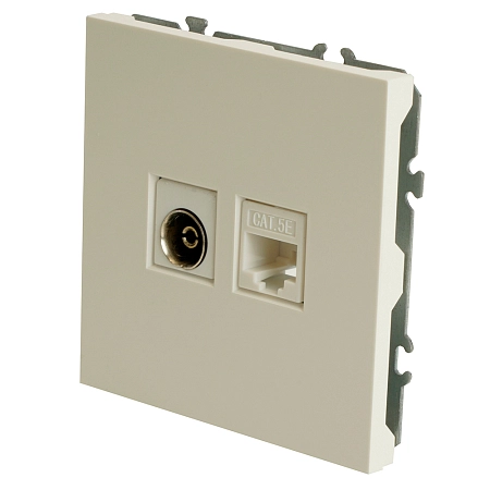 Розетка СП TV   комп. RJ-45 механизм (белый фарфор) soft touch Эмили RST00-5106-01 49872 в наличии по выгодной цене. Краснодар. ЮГКАБЕЛЬ.