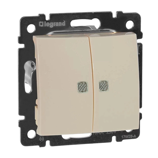 Переключатель СП 2-м с подсв. механизм (сл. кость) Valena 774112 в каталоге ЮгКабель