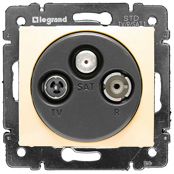 Розетка СП ТВ/Радио/Спутник звезда механизм (сл. кость) Valena 774335 в каталоге ЮгКабель