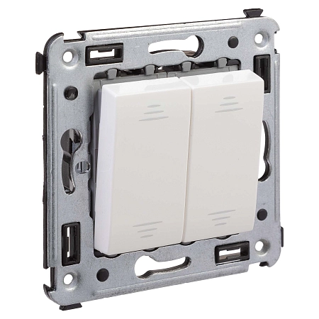 Выключатель двухклавишный в стену, "Avanti", "Белое облако" 4400104 в наличии по выгодной цене. Краснодар. ЮГКАБЕЛЬ.