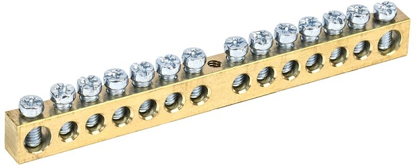 Шина "N"нулевая 8х12мм 14/1 (14групп/крепеж по центру) YNN20-14-100 Шина "N"нулевая 8х12мм 14/1 (14групп/крепеж по центру) YNN20-14-100 в каталоге ЮгКабель