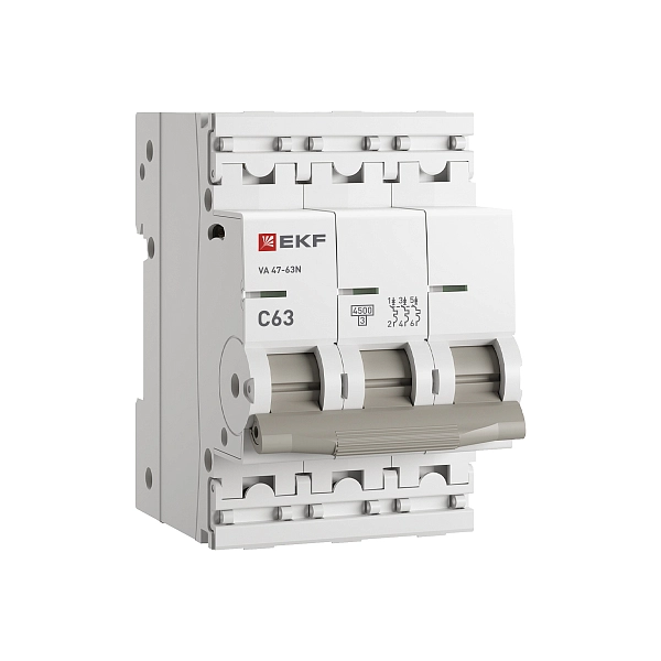 Выкл. автомат. 3Р С63А 4,5кА ВА 47-63N EKF PROxima M634363C в каталоге ЮгКабель