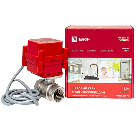 AquaExpert 220V Шаровой кран с электроприводом 3/4 дюйма EKF AquaExpert-valve-3/4