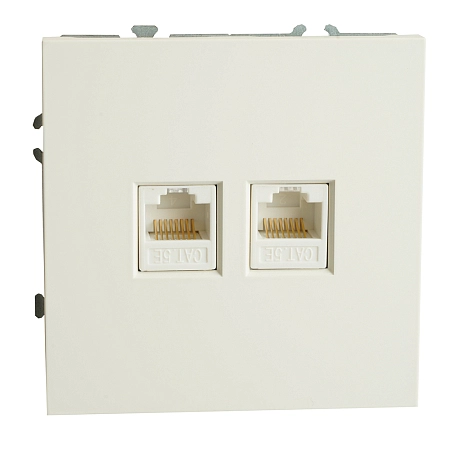 Розетка СП 2-м компьютерная RJ45 UTP механизм (белый фарфор) soft touch Эмили RST00-5111-01 49874