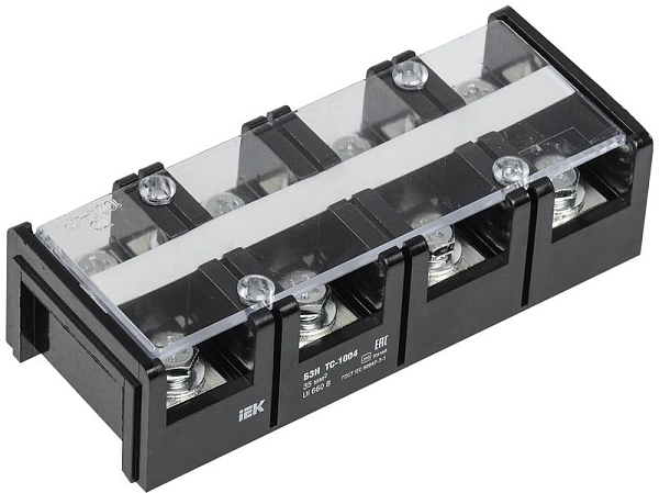 Блок зажимов 35 мм2   100A 4 клеммные пары БЗН ТВ-1004 ИЭК YZN42-04-035-K02 в каталоге ЮгКабель