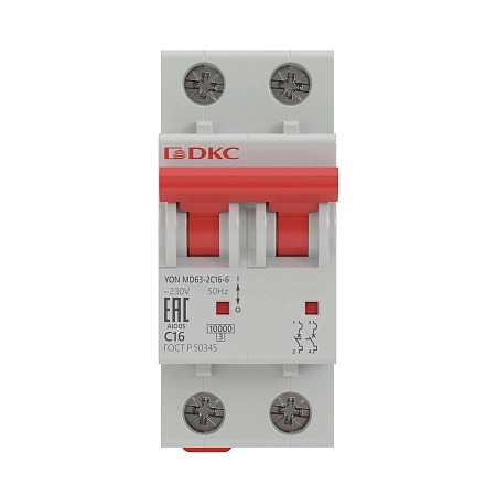 Выкл. автомат. 2Р С10А 6кА (YON MD63) MD63-2C10-6 - купить по низкой цене в Краснодаре | ЮгКабель