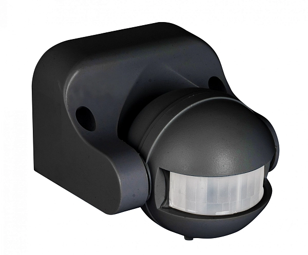 Датчик движения черный, макс. нагрузка 1200Вт, угол обзора 180°, дальность 12м IP44 dd-ms-39b в каталоге ЮгКабель