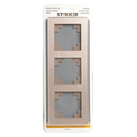 Рамка горизонтальная 3-местная, стекло серия Катрин, GFR00-7003-02, шампань 39529 в наличии по выгодной цене. Краснодар. ЮГКАБЕЛЬ.