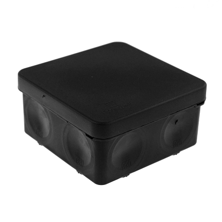 Коробка монтажная ОП  80х80х40 (HF) черн., для прямого монтажа двухкомп безгалог, IP66 (132шт/кор) 60-0210-9005