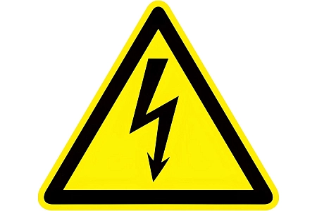 Плакат ПВХ-пластик 200х200х200 мм, символ "Опасность поражения электрическим током" W-08
