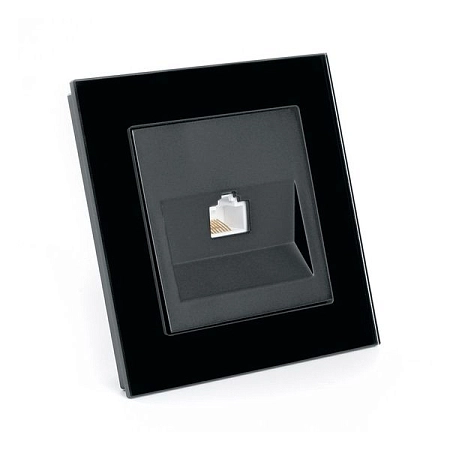 Розетка компьютерная 1-местная RJ-45, серия Катрин, GLS00-7007-05, черный в сборе в сборе  39510 в наличии по выгодной цене. Краснодар. ЮГКАБЕЛЬ.