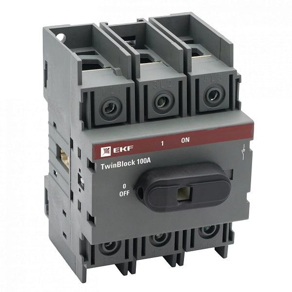 Рубильник модульный 100А 3P (I-0), c рукояткой управления для прямой установки TwinBlock EKF PROxima tb-100-3p-f Рубильник модульный 100А 3P (I-0), c рукояткой управления для прямой установки TwinBlock EKF PROxima tb-100-3p-f в каталоге ЮгКабель