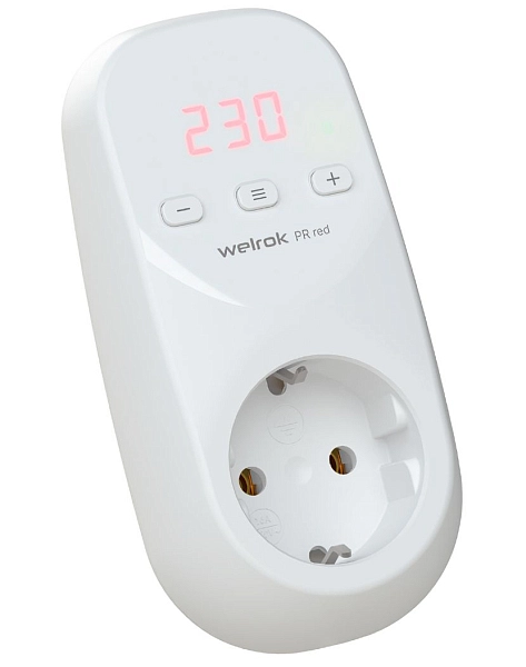 Реле напряжения 1ф., 16А 120-280В белое, в розетку, красн. подств. PR red в каталоге ЮгКабель