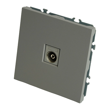 Розетка СП TV механизм (платиново-серый) soft touch Эмили RST00-5108-10 49953