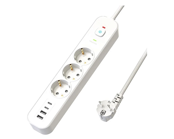 Сетевой фильтр 3 м, 3-х местн., с з/к, с выкл., 2 USB-A 2 Type-C 3(ПВС 3х1мм2 16А) 50100 в каталоге ЮгКабель