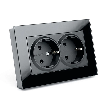 Розетка 2-местная с защитной шторкой с/з, 250В, 16А, серия Катрин, GLS16-7014-05 , черный в сборе  39516 в наличии по выгодной цене. Краснодар. ЮГКАБЕЛЬ.