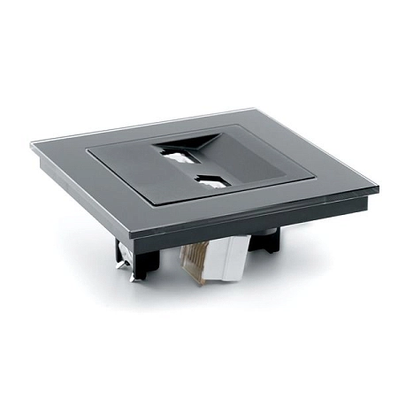 Розетка компьютерная 2-местная RJ-45, серия Катрин, GLS00-7006-05, черный в сборе 39509 в наличии по выгодной цене. Краснодар. ЮГКАБЕЛЬ.