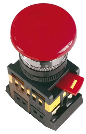 Кнопка AEAL22 "Грибок"с фиксацией красный d22мм  240В 1з 1р BBG60-AEAL-K04