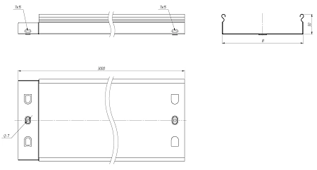Лоток метал. без перф. 100х50х3000 0,55мм (6м) EKF L5010000-0,55 - купить по низкой цене в Краснодаре | ЮгКабель