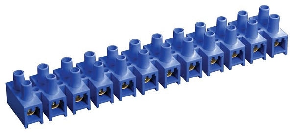 Зажим винтовой ЗВИ-10 н/г 2,5-6мм2 10А (на 12 клемм) синие UZV6-010-06 в каталоге ЮгКабель