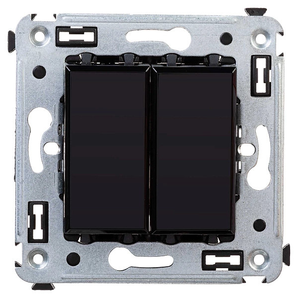 Переключатель двухклавишный в стену, "Avanti", "Черный квадрат" 4402114 в каталоге ЮгКабель