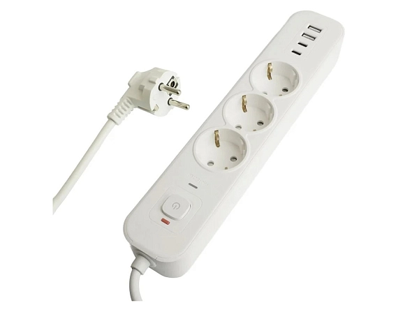 Сетевой фильтр 2,5 м, 3-х местн., с з/к, с выкл., 2 USB-A 2 Type-C 3(ПВС 3х1мм2 16А) 50101 Сетевой фильтр 2,5 м, 3-х местн., с з/к, с выкл., 2 USB-A 2 Type-C 3(ПВС 3х1мм2 16А) 50101 в каталоге ЮгКабель