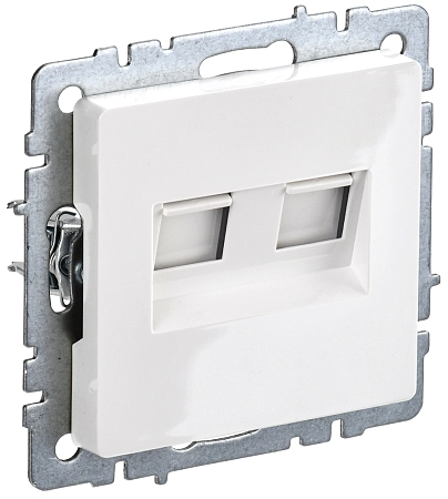 BRITE Роз. комп. 2-ая RJ45 кат.5E РК10-2-БрБ бел. IEK BR-K20-1-K01