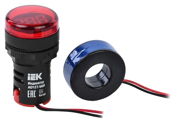 Индикатор значения напряжения и тока d22мм 50-500В, 0-100А AC цифровой AD127-VAM BBI40-VAM в каталоге ЮгКабель