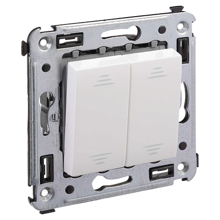 Переключатель двухклавишный в стену, "Avanti", "Белое облако" 4400114 в наличии по выгодной цене. Краснодар. ЮГКАБЕЛЬ.