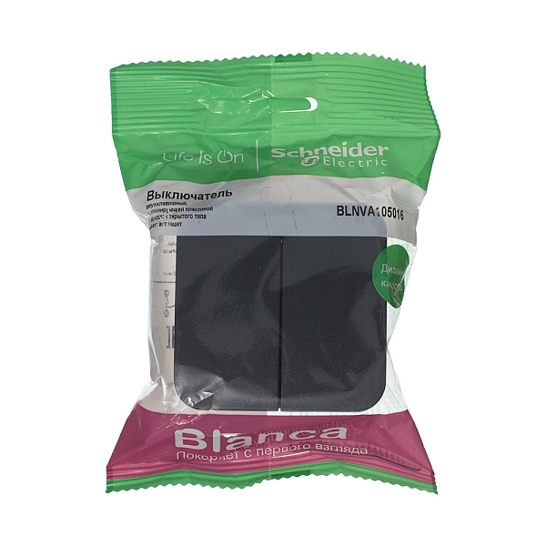 Выключатель ОП 2-м (антрацит) Blanca BLNVA105016 в каталоге ЮгКабель