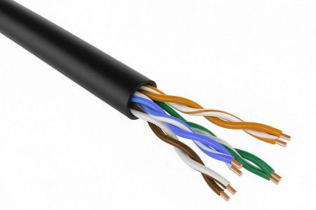 Кабель UTP 4р cat.5е 4х2х0,52 PE наружн.цвет черный для СКС и IP-сетей ParLan 101162