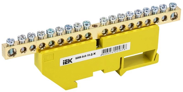 Шина "PE" заземления на DIN-изол (20 групп) ШНИ-6х9-18-Д-Ж YNN10-69-18D-K05 Шина "PE" заземления на DIN-изол (20 групп) ШНИ-6х9-18-Д-Ж YNN10-69-18D-K05 в каталоге ЮгКабель