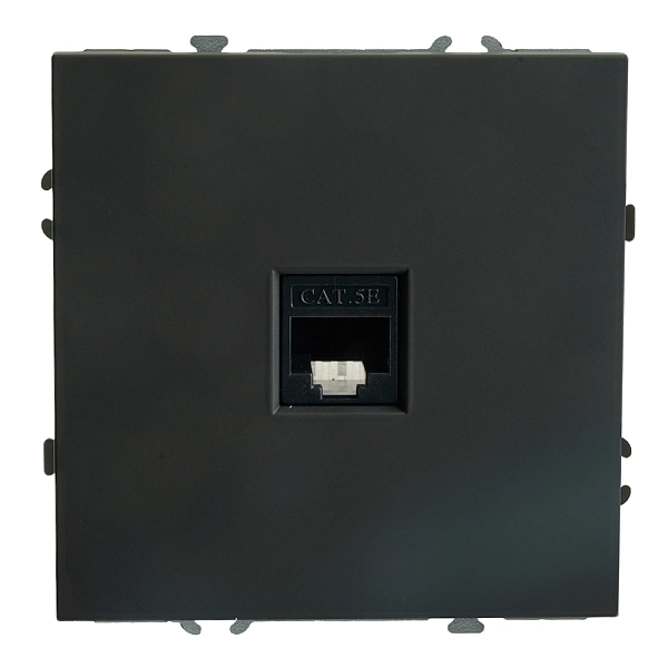 Розетка СП 1-м компьютерная RJ45 UTP механизм (черный уголь) soft touch Эмили RST00-5117-05 49847 в каталоге ЮгКабель