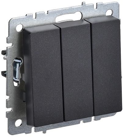 BRITE Выключ. 3-кл. 10А ВС10-3-0-БрЧ черн. IEK BR-V30-0-10-K02