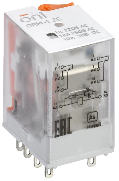 Реле интерфейсное ORM-1 2C 220В AC со светодиодом и тестовой кнопкой ONI ORM-1-2C-AC220V-L-B Реле интерфейсное ORM-1 2C 220В AC со светодиодом и тестовой кнопкой ONI ORM-1-2C-AC220V-L-B в каталоге ЮгКабель