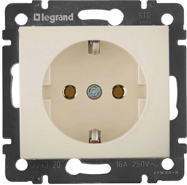 Розетка СП 1-м c з/к мех.выт. (сл. кость) Valena  774395 в каталоге ЮгКабель