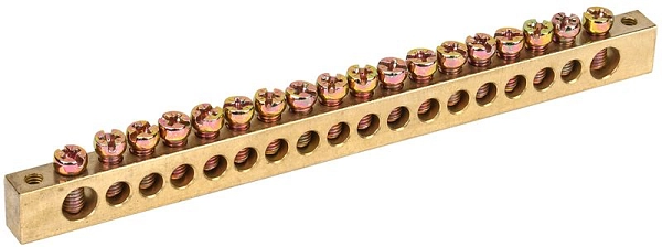 Шина PEN "земля-ноль" 8х12мм 20/2 (20групп/креп по краям) YNN21-20-100 в каталоге ЮгКабель