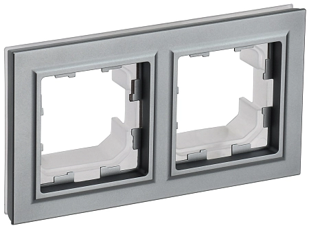 BRITE Рамка 2-мест. IP44 РУ-2-БрС-44 сталь IEK BR-M22-44-K46