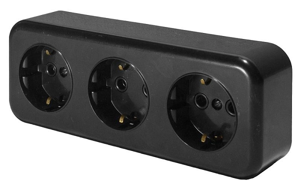 Розетка ОП 3-м с з/к (черный) RA 16-343-Ч Брест 39698 Розетка ОП 3-м с з/к (черный) RA 16-343-Ч Брест 39698 в каталоге ЮгКабель