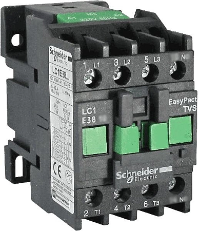 Контактор 38A 220В без реле, 1НО АС3, EasyPact TVS LC1E3810M5