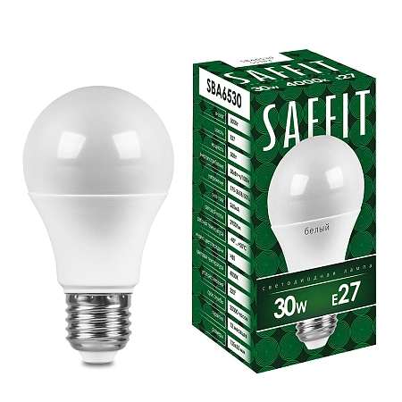 лампа светодиод. led 30w 4000к 2900лм е27 30т.ч. а65 (135х65) sba6530 55183 в Краснодаре - купить по низким ценам Лампа светодиод. LED 30W 4000К 2900Лм Е27 30т.ч. А65 (135х65) SBA6530 55183 - купить по низкой цене в Краснодаре | ЮгКабель