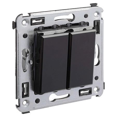 Переключатель двухклавишный в стену, "Avanti", "Черный квадрат" 4402114 в наличии по выгодной цене. Краснодар. ЮГКАБЕЛЬ.