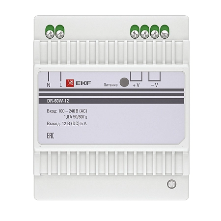 блок питания 12в dr-60w-12 ekf proxima dr-60w-12 - купить по низким ценам в Краснодаре Блок питания 12В DR-60W-12 EKF PROxima dr-60w-12 - купить по низкой цене в Краснодаре | ЮгКабель