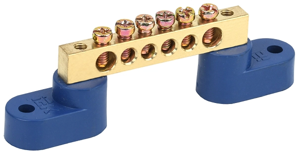 Шина N "ноль" на двух угловых изол ШНИ-6х9-6-У2-С ИЭК YNN10-69-6C2-K07 в каталоге ЮгКабель