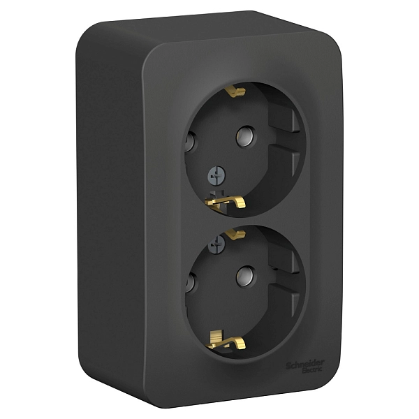 Розетка ОП 2-м c з/к (антрацит) Blanca BLNRA010216 в каталоге ЮгКабель